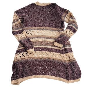 Maurices Maxi Sweater Boho Bohemian Kimono Crochet Duster Extra Long Cardigan 2X